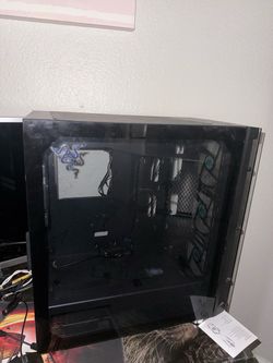 Black Mid-Tower PC Case with Tempered Glass