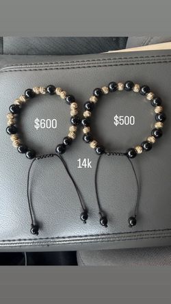 Gold & Onyx bead bracelet