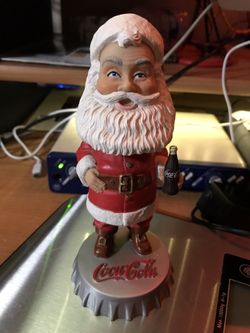 Collectible Carl's Jr 2002 Coca Cola Soda Santa Claus Bobblehead Great shape