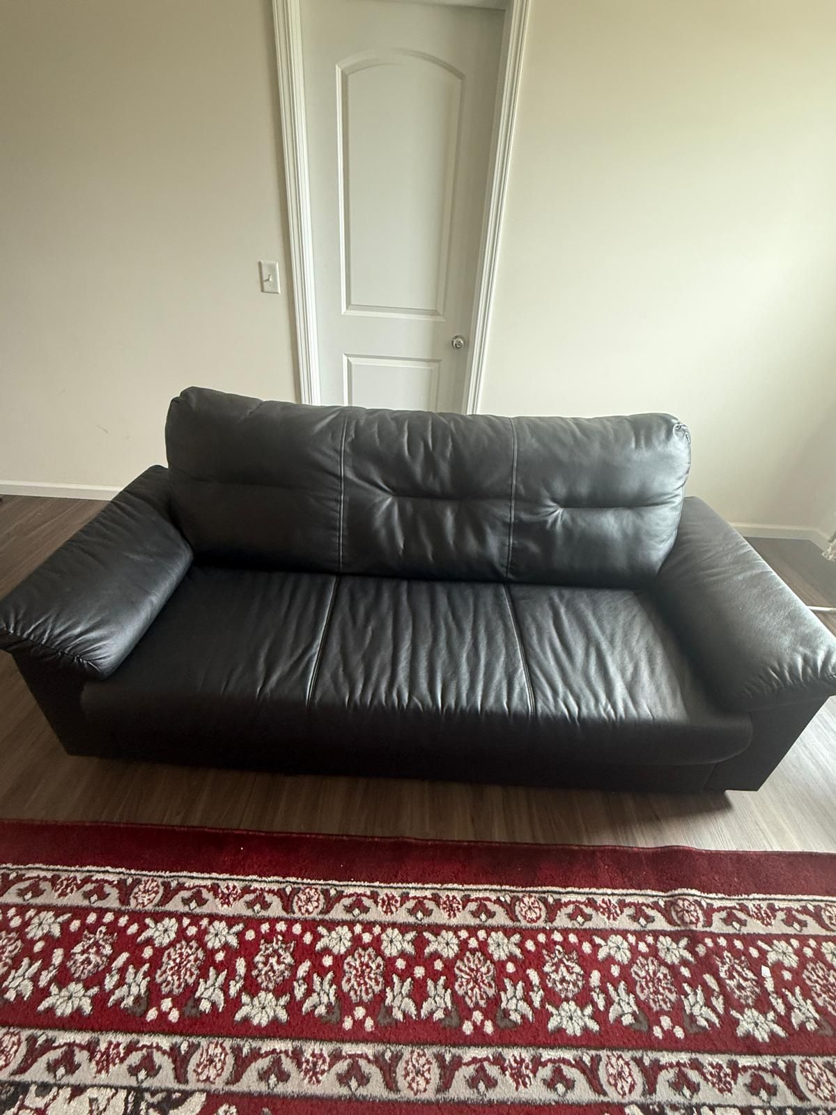 Black Leather IKEA Sofa