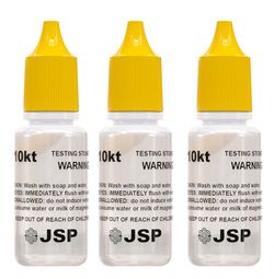3 Bottles of JSP 10K Gold Acid Testing Solution Jewelry Test Tester Precious Metals
