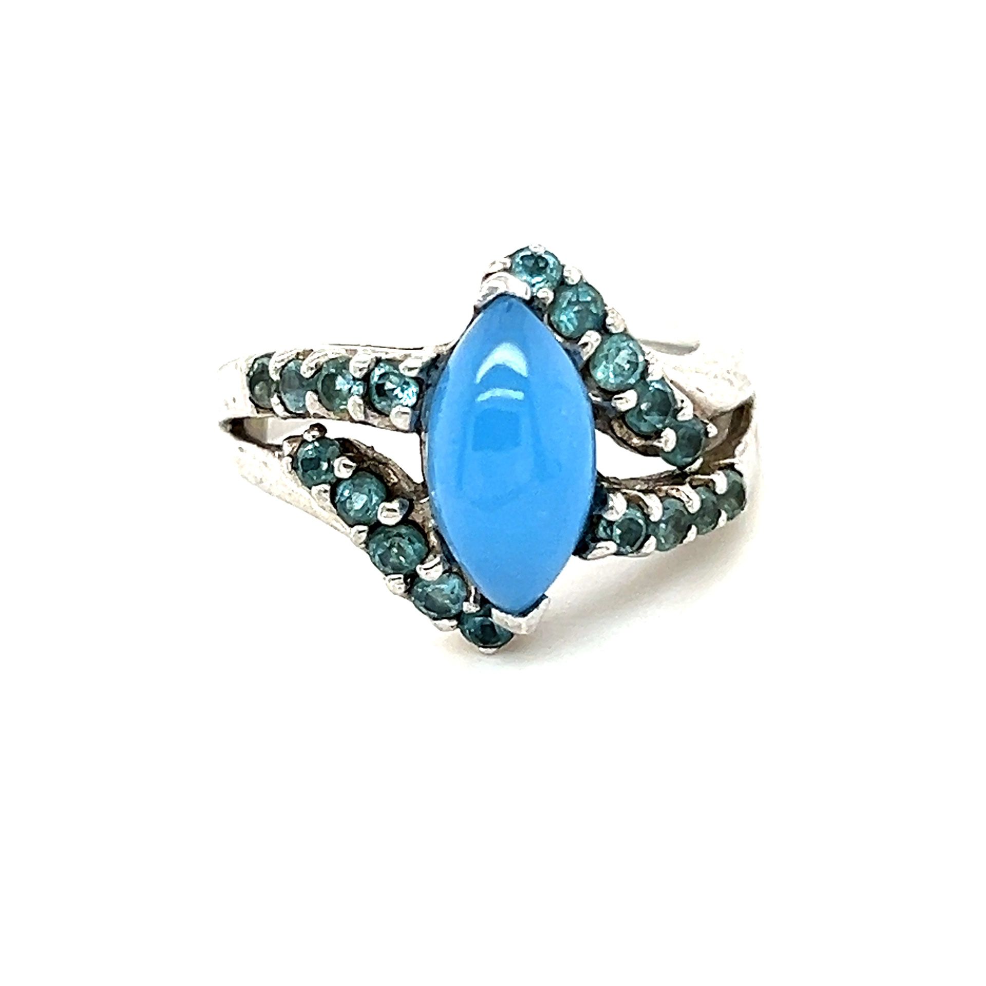 Silver 925 Blue Stones Ring
