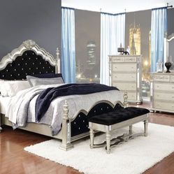 4PC BEDROOM SET (CO222731)QUEEN $1799 E KING $1899 