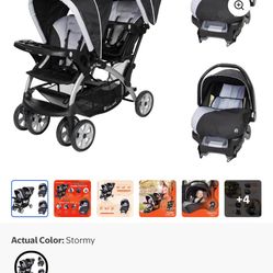 Baby Trend Double Stroller And Car Seats 