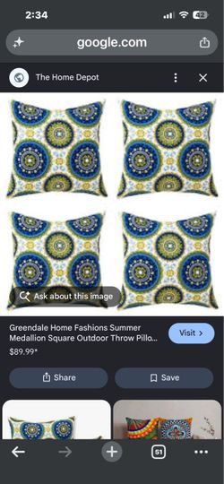 Summer Medallion Square Outdoor Throw Pillow