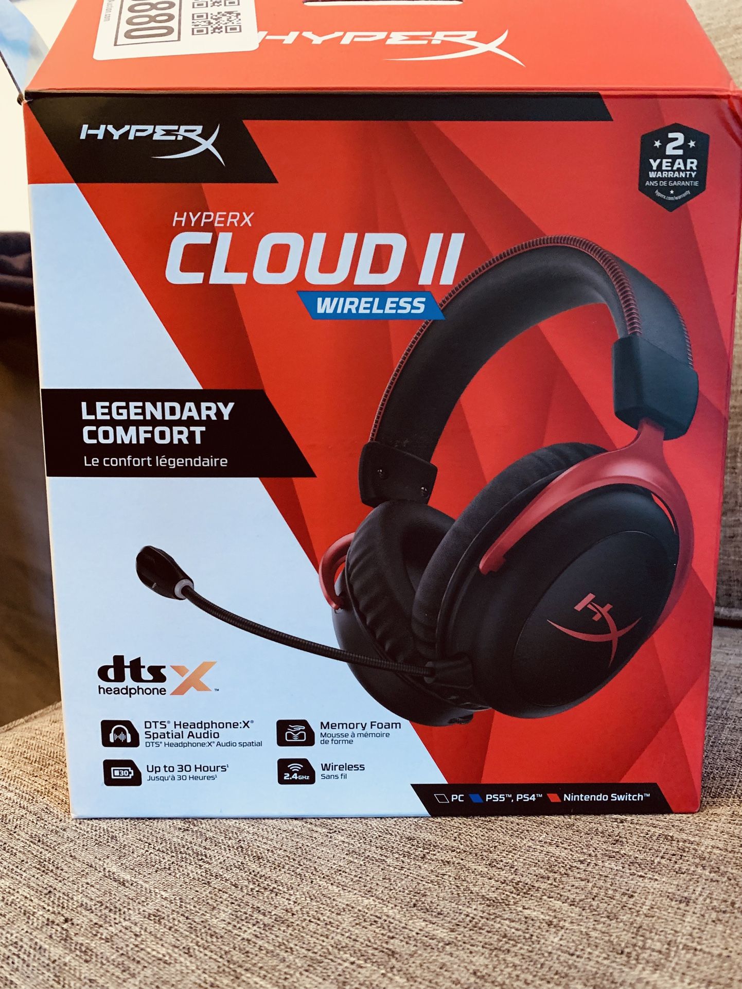 UPDATED $45 -NEW NEVER USED HyperX Cloud ll Wireless Gaming Headset NEW