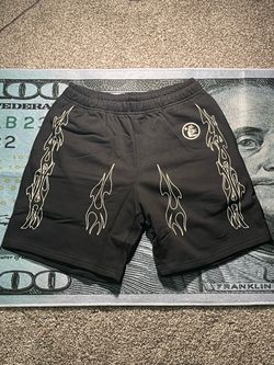 Hellstar Black Flame Graphic Shorts