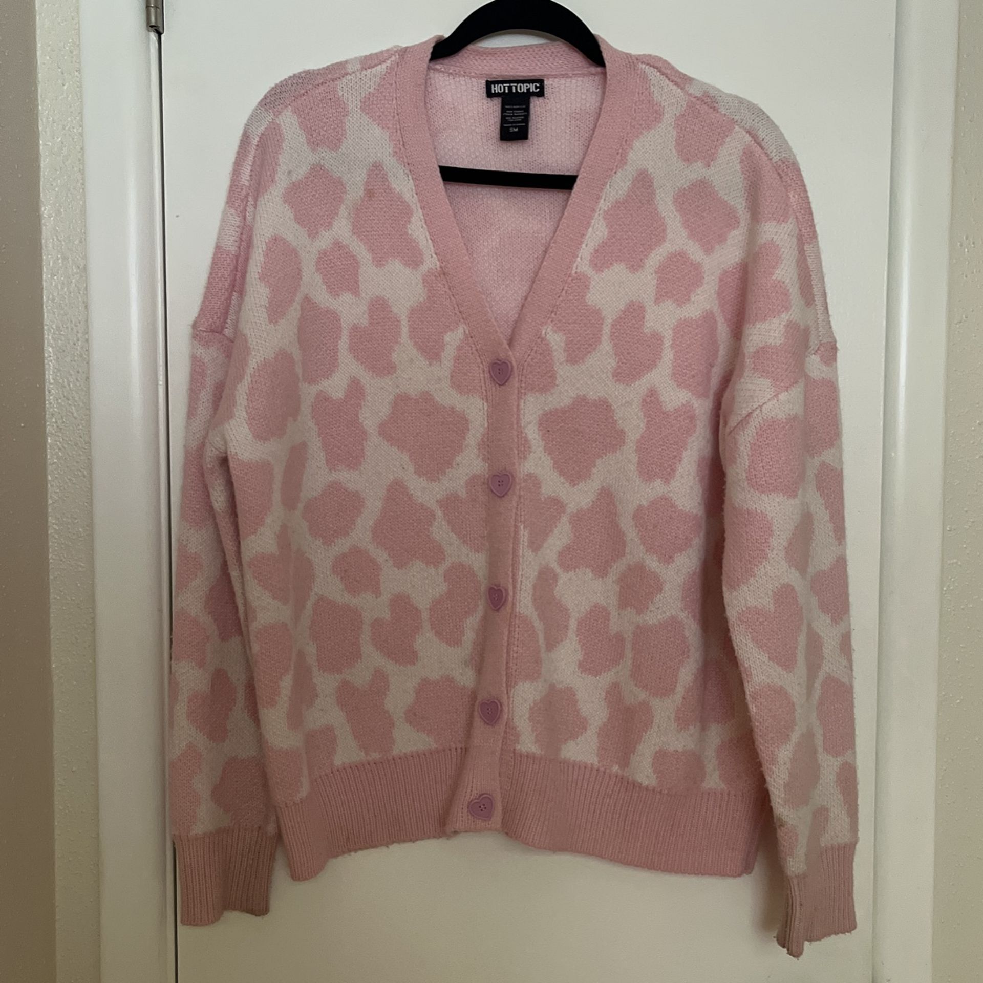 Cardigan Hot Topic Pink Heart cardigan
