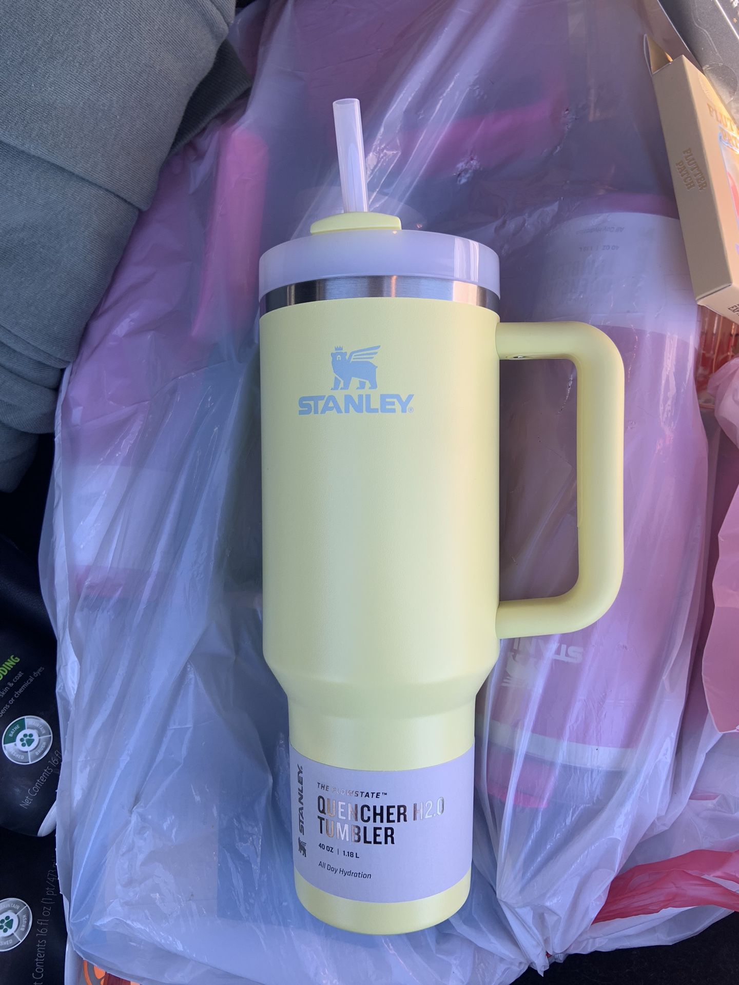 yellow 40 ounce stanley tumbler