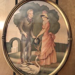 Antique Oval Couple Picture 