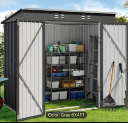 Sale Brand New Shed 6x4 Feet Metal Storage Gray Color