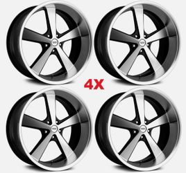 22 VN701 NOVA STAGGERED 22x9 22X11 WHEEL C10 C-10 BLACK MACHINED OBS