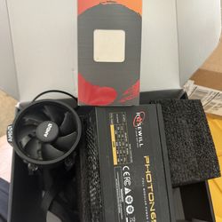 Computer components (cpu, power supply, cpu fan)