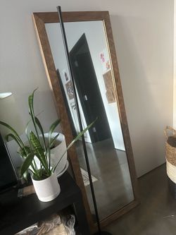 Mirror with Wooden Frame