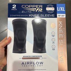 NWT Copper Fit Compression Knee Sleeve 2-Pack Size L/XL
