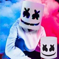 Halloween LED DJ Mask, Music Festival Halloween Party Costumes Cosplay Light Up Full Head Mask Helmet Toys