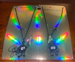 Studio Ghilbi SPIRITED AWAY Soot Sprites “Besties” Magnet Necklace SET (NEW)