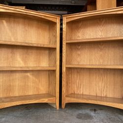 Pair of  3 Tier Oak Bookcases / Bookshelves / Storage Display Shelves 