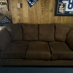 Brown Suede Couch