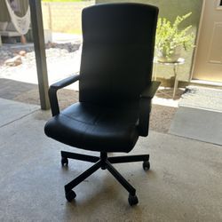 Black leather office chair