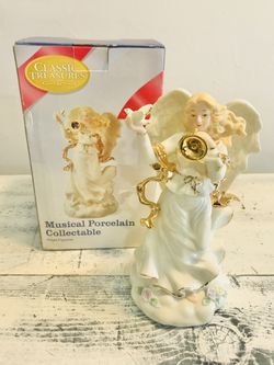 Musical Porcelain Angel Collectible By Classic Treasures
