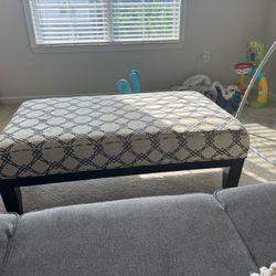 White And Gray Ottoman