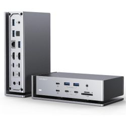 ☆ iVANKY FusionDock Max 1 Dual Thunderbolt 4 Chips, 20-in-1 Quad 6K@60Hz Monitor MacBook Docking Station, 40Gbps Dock for Mac M1/M2/M3 Pro/Max, 2HDMI 