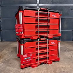 Two (2) Milwaukee PACKOUT 22” Inch 4-Drawer Tool Box 