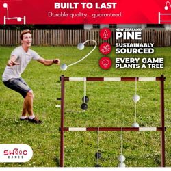 Sport Beats Ladder Ball Game Set – 2 Targets, 6 Bolas, Carry Bag – New