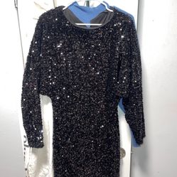Black Sequin Mini Dress