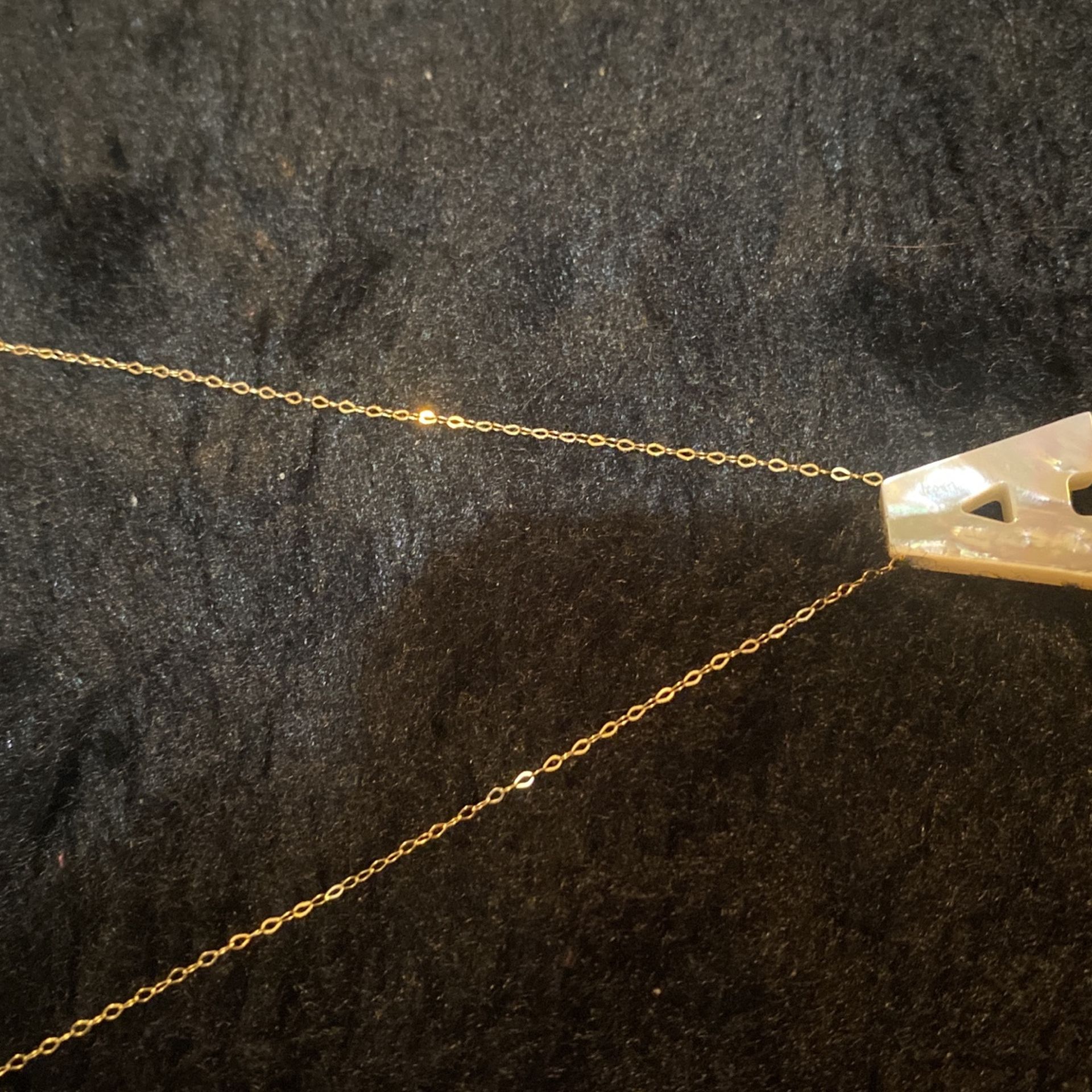 Necklace Gold 14k Mother Of Pearl Letter A