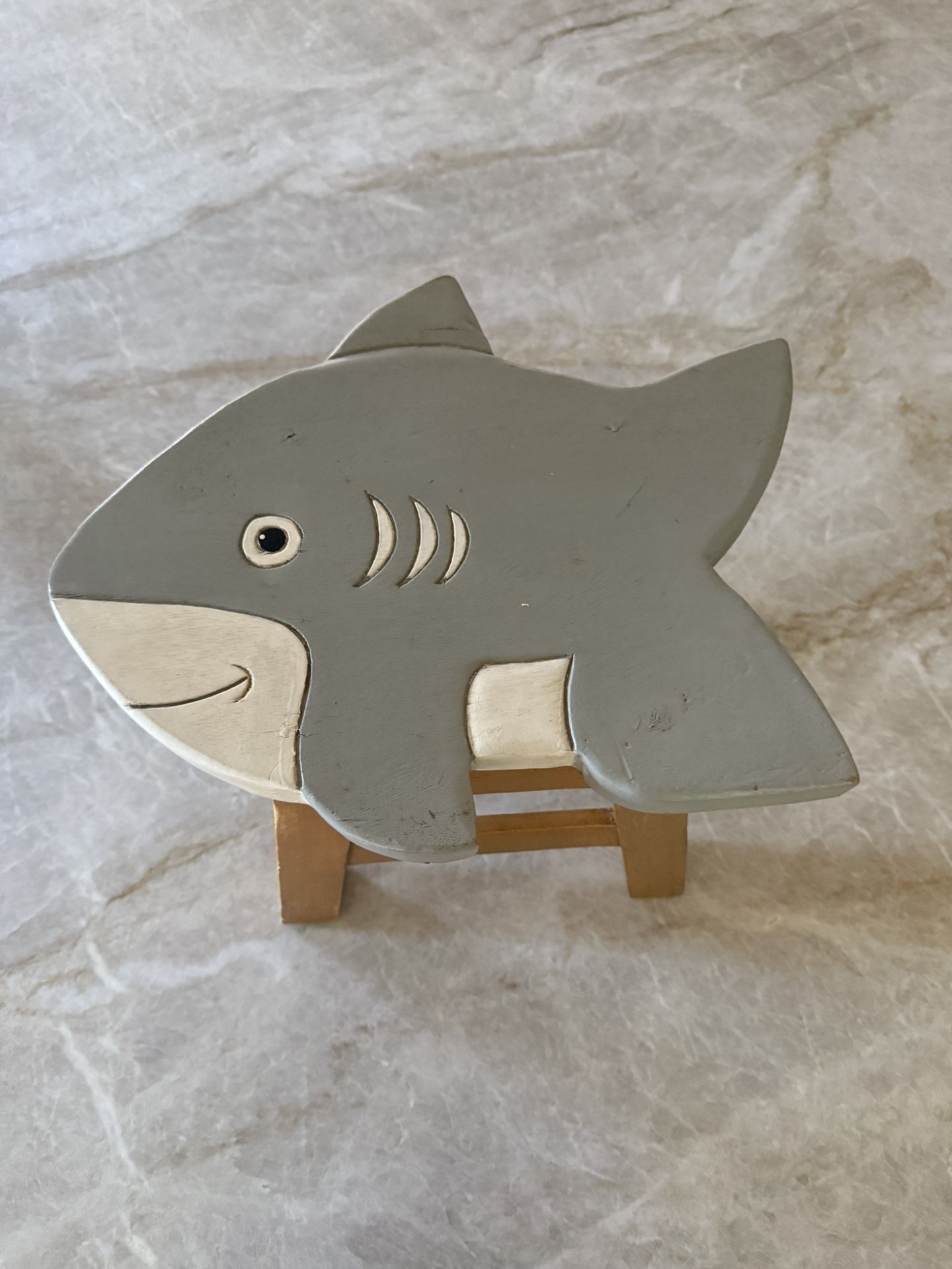 Kids Wooden Shark Stool