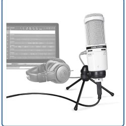 Audio-Technica AT2020USB+ Cardioid Condenser USB Microphone, White