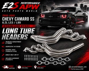 2010-2015 Chevy Camaro SS 6.2L LS3 L99 Stainless Steel Long Tube Headers
