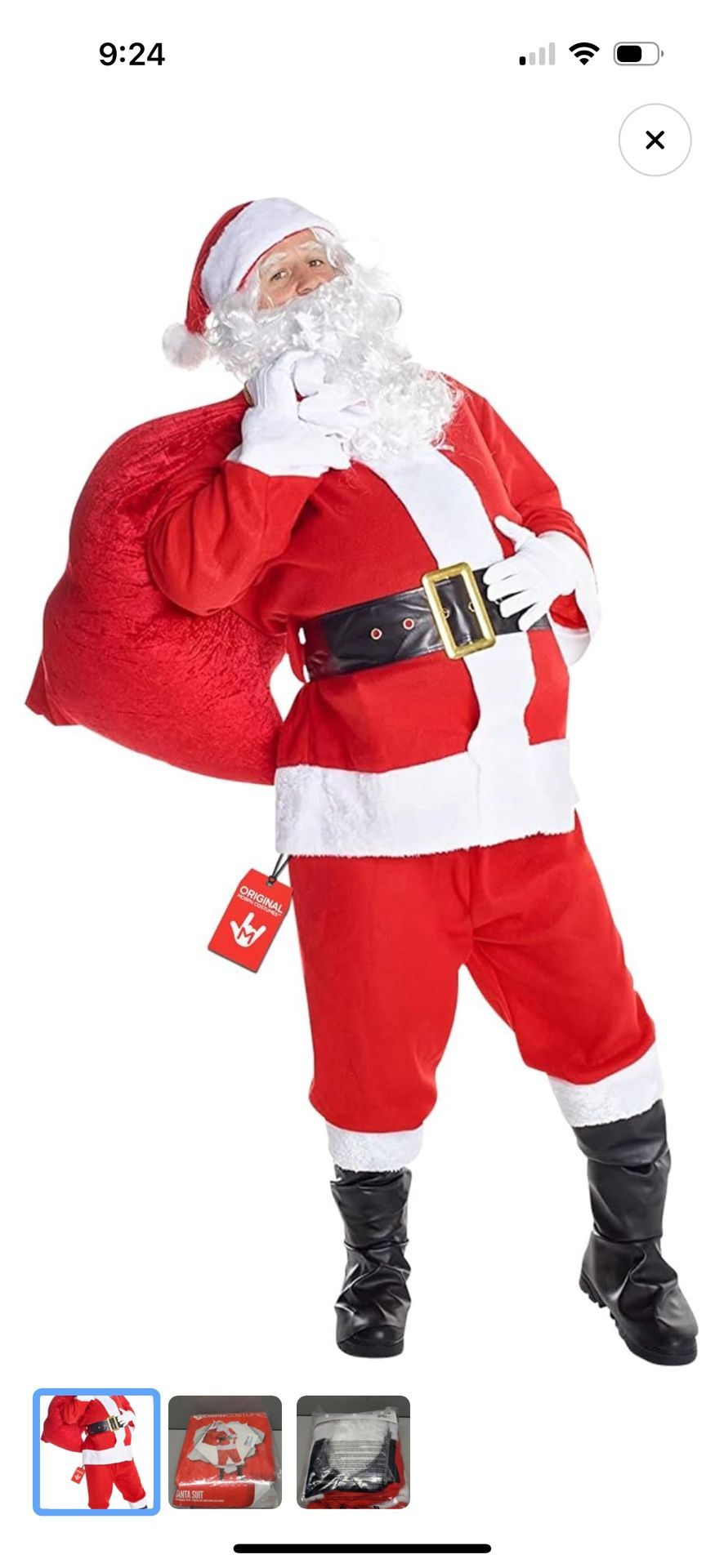 Santa Claus Costume For Men Christmas Suit 