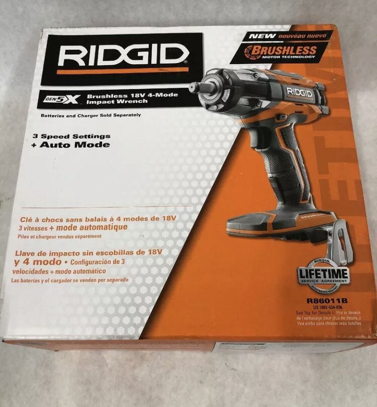 Ridgid (R86011B) 18V GEN5X Brushless Impact Wrench Tool Only New In Box