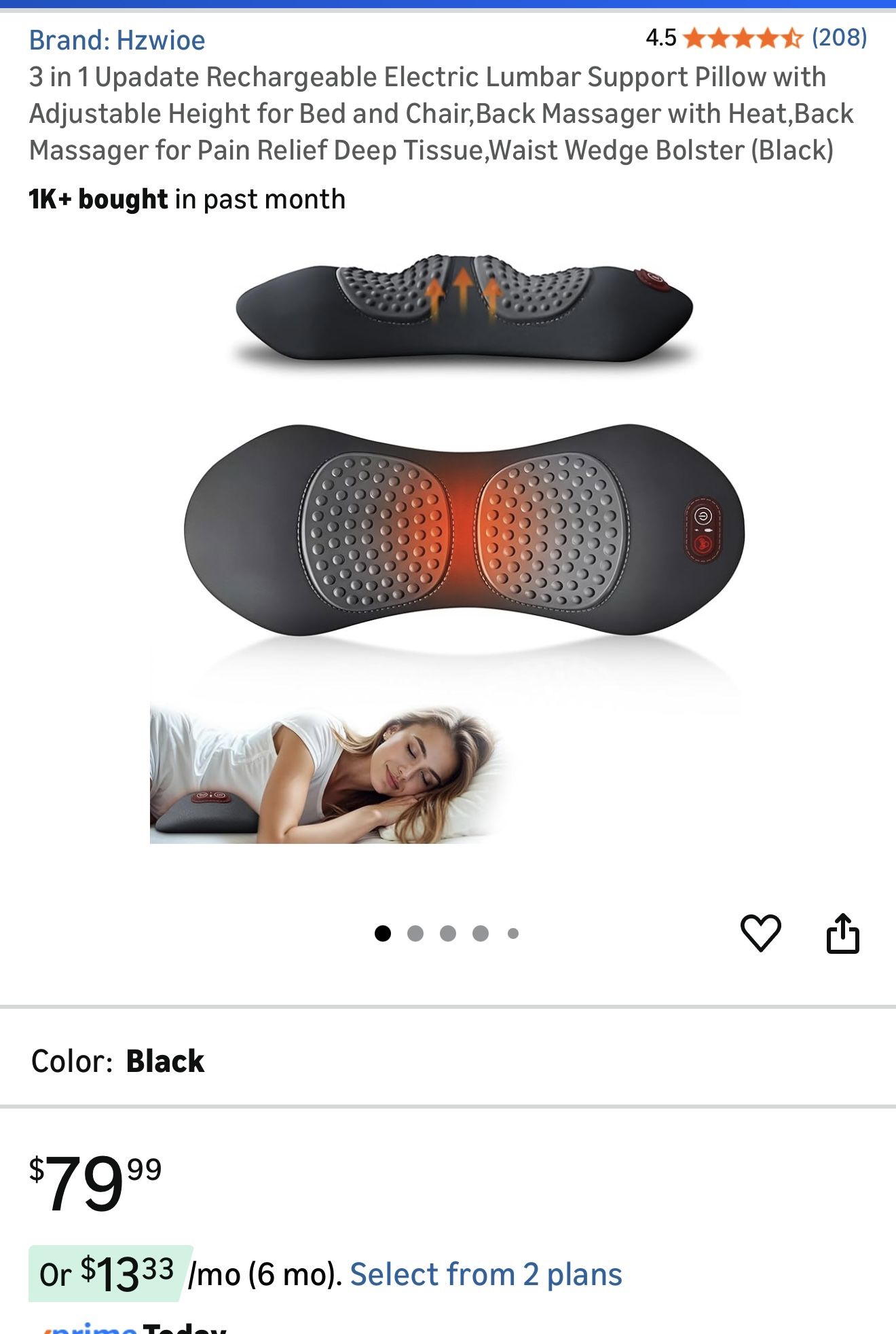 3 in 1 Upadate Rechargeable Electric Lumbar Support Pillow