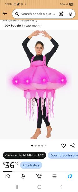 Pink Jellyfish Halloween Costume with LED Lights