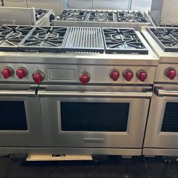 Wolf 48”Wide Dual Fuel Range Stove In Stainless Steel 
