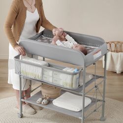 BEKA Diaper Changing Station, Portable Changing Table for Baby, Waterproof, Folding Portable Changing Station, Adjustable Height w/Organizer, Mobile N