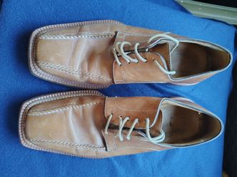 *PRICE DROP** Antonio Maurizi Men's Italian Leather Dress Shoes Size 42 Cognac Brown Vero Cuoio Made in Italy