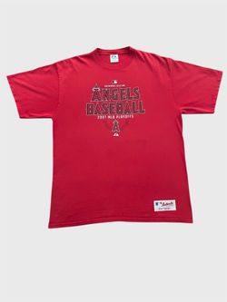 Anaheim Angels 2007 MLB playoffs red vintage majestic baseball t shirt Size XL