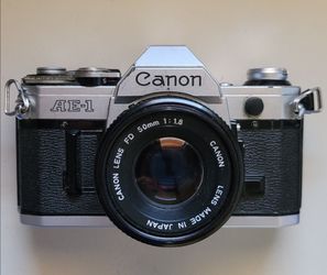 Canon AE-1 Silver 35mm Film Camera w 50mm FD Lens & ND Filters