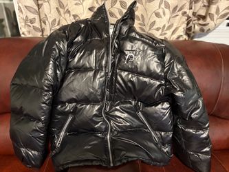 Men’s Black Leather Puffer Bomber 5XL