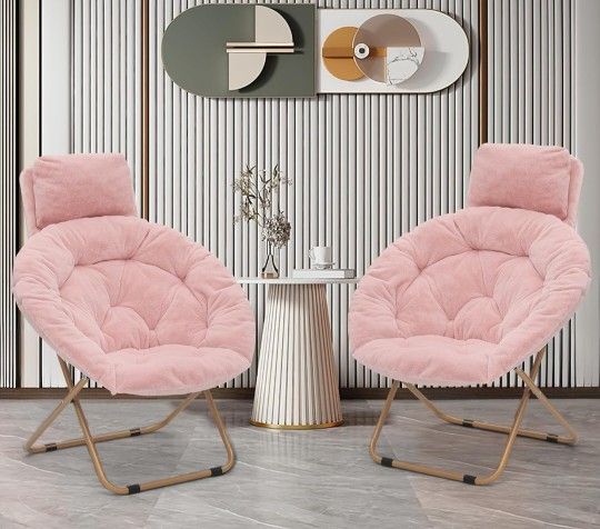 Set Of 2 Pink Chairs