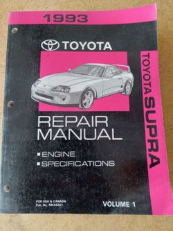 1993 Toyota Supra Factory Toyota OEM Repair Manual!! 🔥