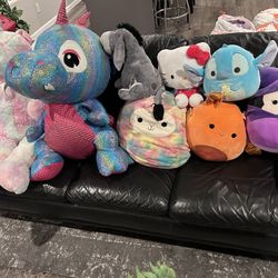 Large To Medium Plush Stuffed Animal Lot Of 8