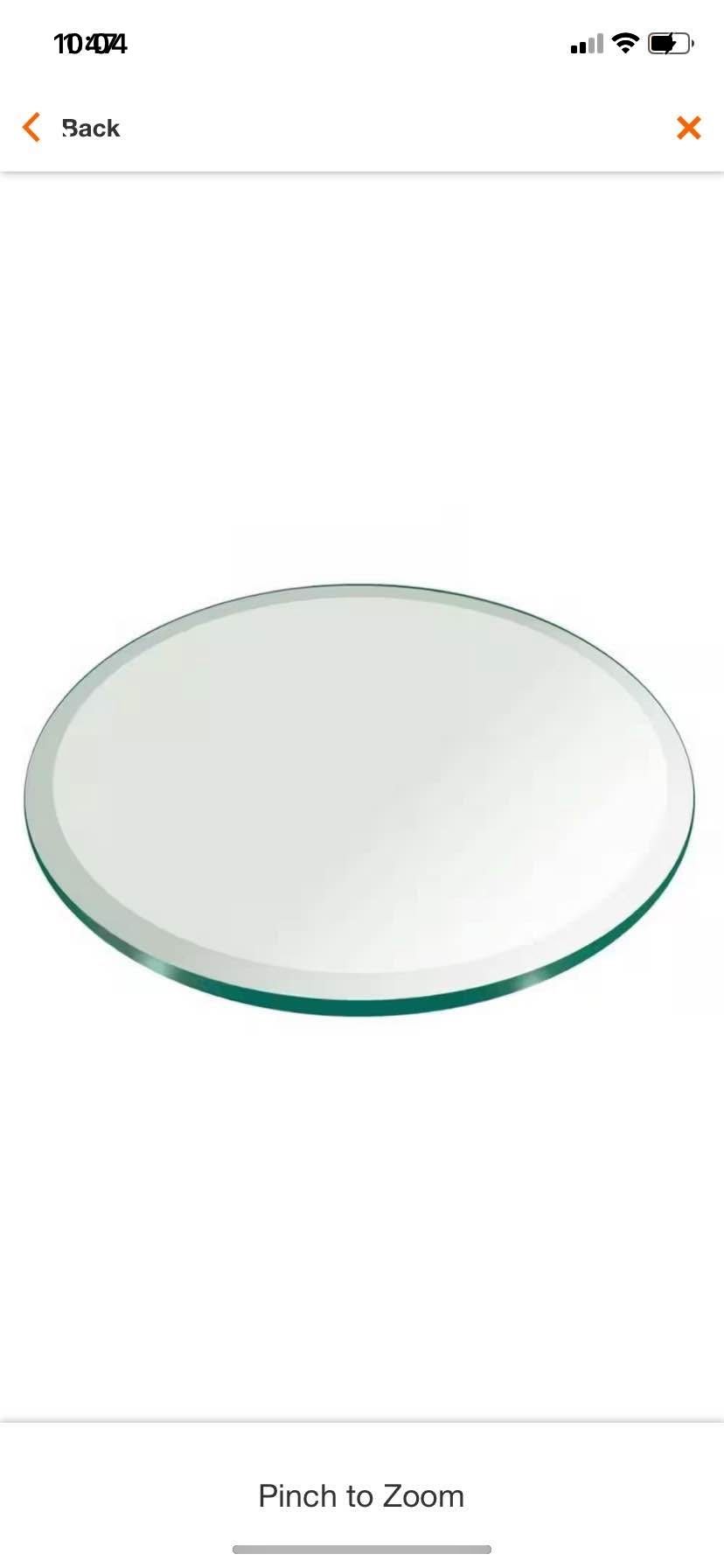 36in Round Glass Table Top