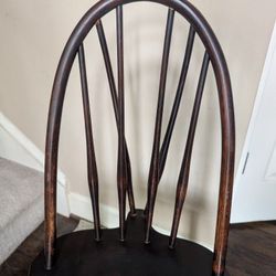 Antique Windsor Brace Back Chair w/Rare Narrow Taper Bow Back & Turned Legs