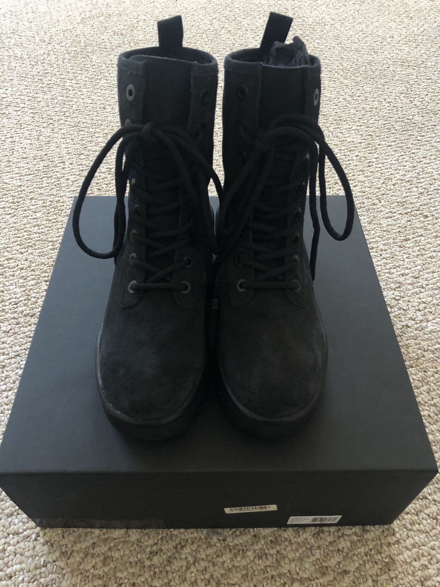 Season 6 Suede Combat Boots in Graphite Size 40